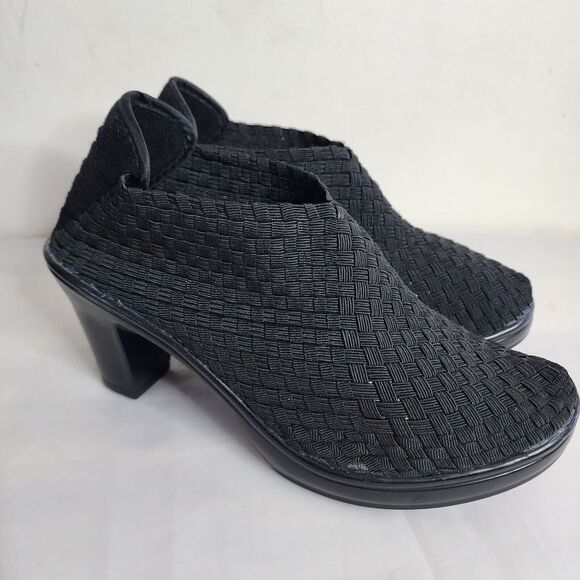 Corkys Woven Hot Bootie Womens Textile Pull-On Pump Boots Black Size 8 Comfort - Picture 1 of 11